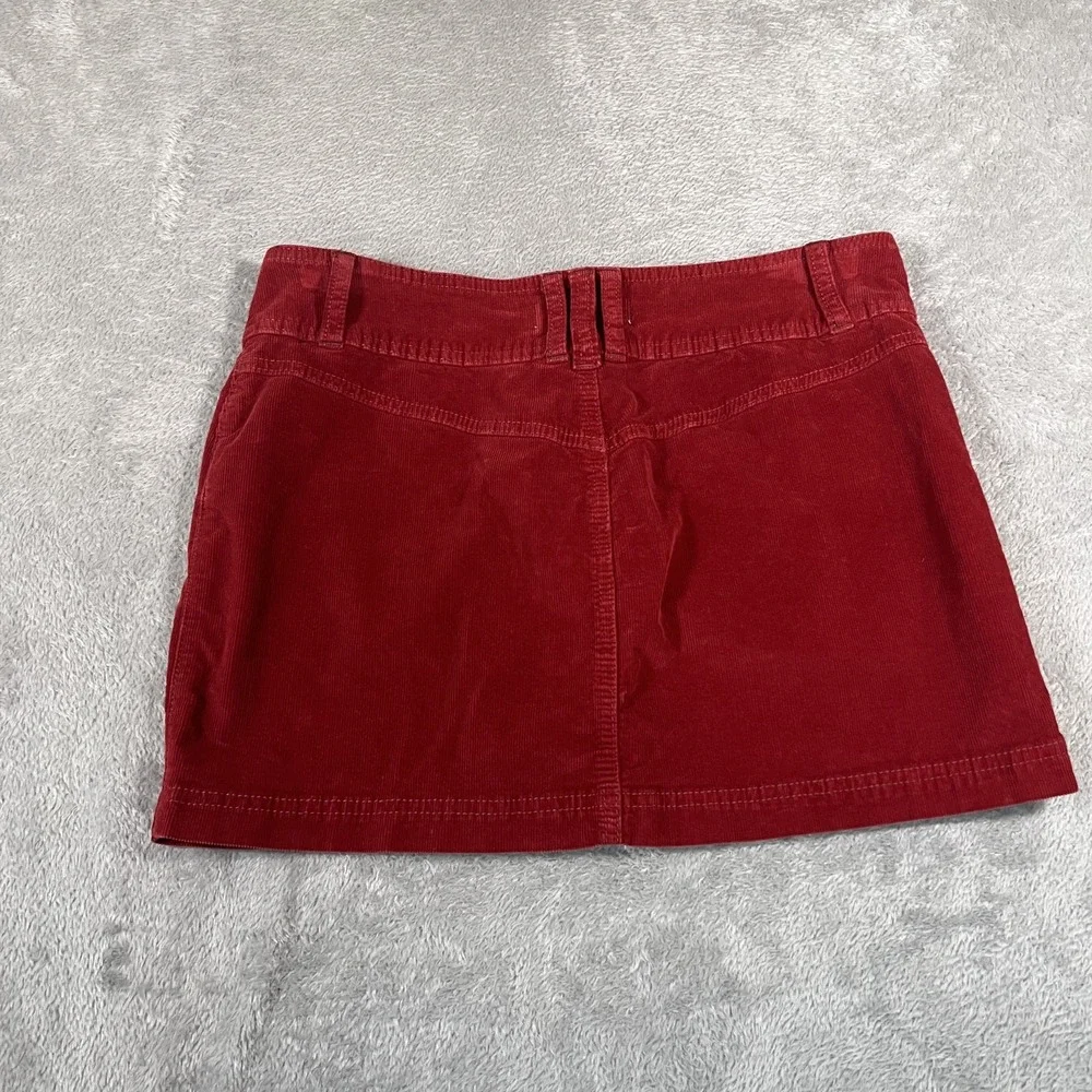 We The Free Skirt Womens 28 Red Corduroy Mini Button Front‎ Pockets Boho Style